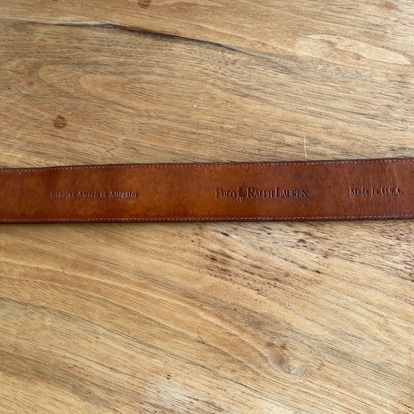Ralph Lauren Genuine American Alligator Brown Belt:  Sterling Silver Buckle main image 4